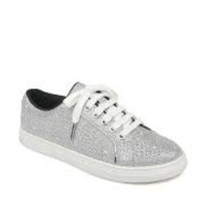 Jewel Badgley Mischka Silver Ryan Sneakers Size 9